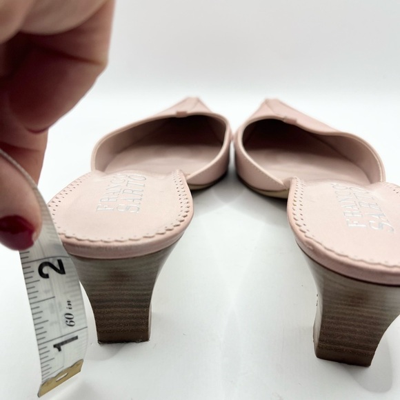 Franco Sarto Mules Pink Pointed Toe Block Heel Slip On Heels Leather Size 8 - Picture 5 of 8